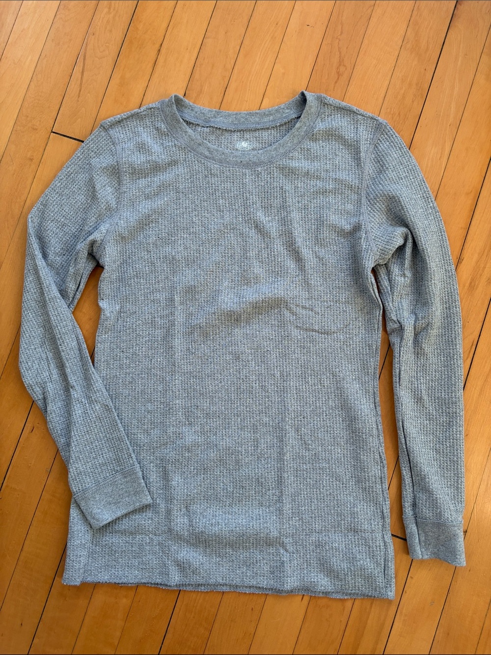 Fruit of the Loom Women's Long Sleeve Waffle Tee - Light Gray